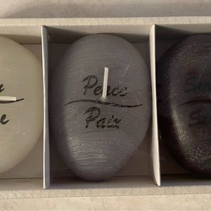 Faux Rock Candles set of 3